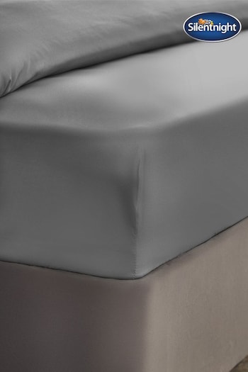 Silentnight Grey Pure Cotton Fitted Sheet (T79131) | £18 - £28