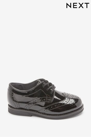 Black Ground Standard Fit (F) Leather Brogue Shoes (T79511) | £28 - £32