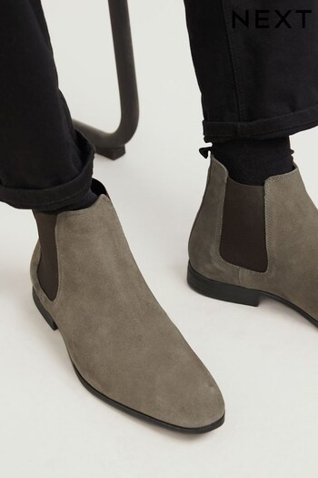 Grey Suede Chelsea Suede Boots (T79758) | £52