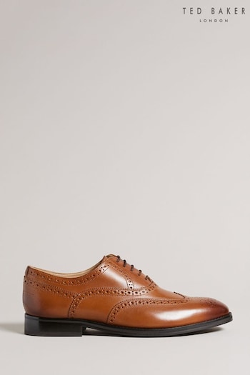Ted Baker Brown Formal Leather Amaiss Brogue Shoes Laurent (T79764) | £110