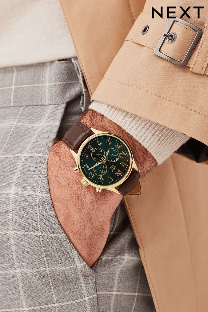 Brown top belt watch