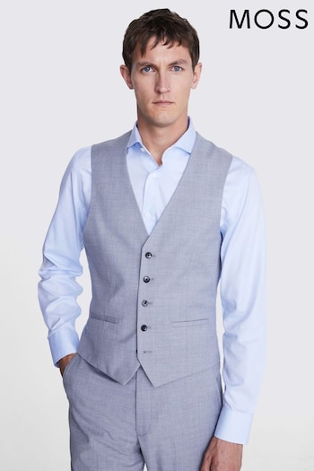 MOSS Slim Fit Grey Stretch Suit Waistcoat (T79963) | £70