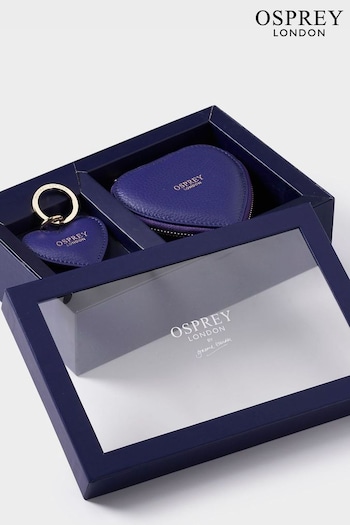 OSPREY LONDON The Tilly Heart Leather Trinket and Keyring Gift Set (T79982) | £45