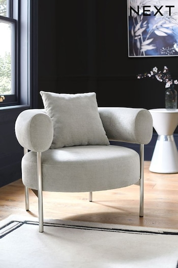 Fine Chenille Mid Grey Aleia Accent Chair (T80037) | £275