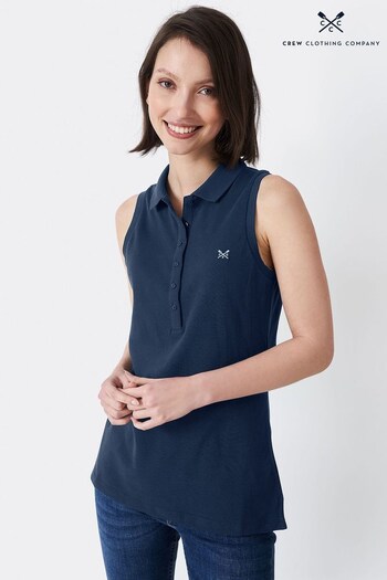 Crew Clothing Company Blue Cotton Relaxed Polo Shirt (T80489) | £31