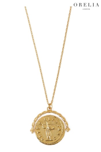 Orelia London 18K Gold Medallion Spinner Necklace (T81052) | £22