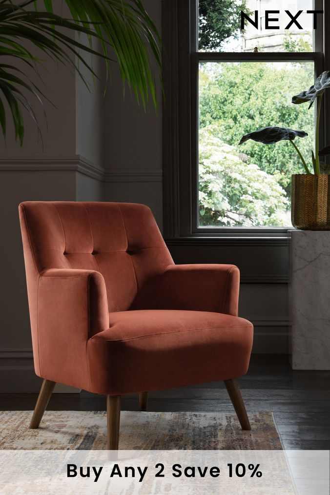 Orange print 2025 accent chair