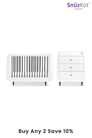 Snuz Monochrome SnuzKot Skandi 2 Piece Mono Nursery Furniture Set (T81792) | £765