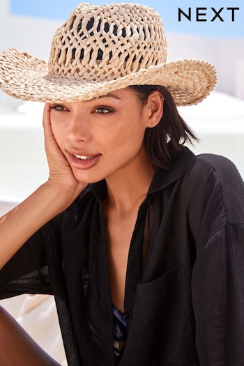 Natural Straw Western Hat (T81796) | £26