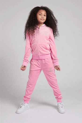 Juicy Couture Pink Velour Zip Thru Tracksuit (T82033) | £95 - £120