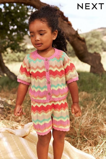 Ecru Marl Knitted Top And Short Set (3mths-7yrs) (T82460) | £22 - £26