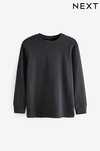 Black Long Sleeve Cosy T-Shirt (3-16yrs) (T82537) | £5 - £8.50
