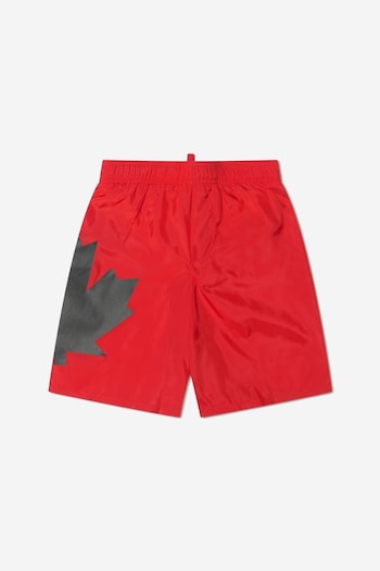 Boys Logo Print Swim Shorts in Red (T82569) | £57