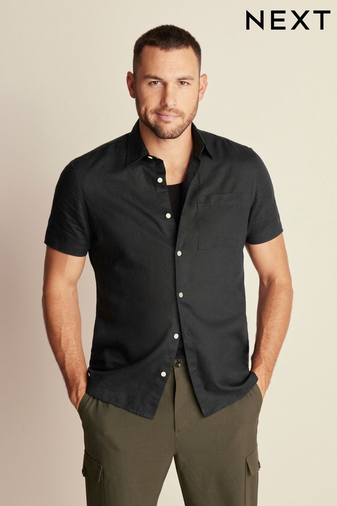 Black button up shirt outfit men sales