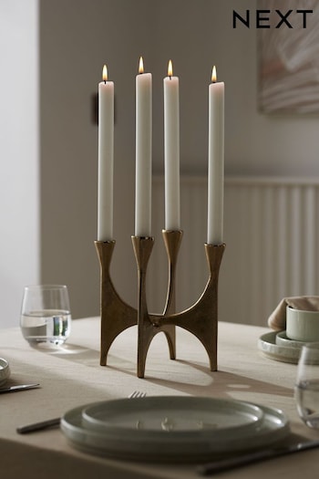 Set of 4 White Dripless Colour Dinner Candles (T83009) | £8
