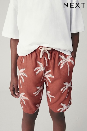 Orange Palm Tree Textured Printed Shorts (3-16yrs) (T83012) | £12 - £17