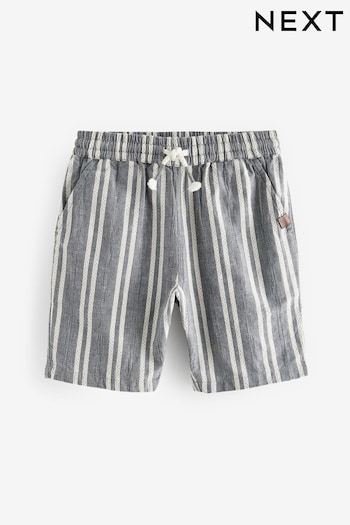 Blue Stripe Textured Pull-On Shorts (3-16yrs) (T83016) | £10 - £15