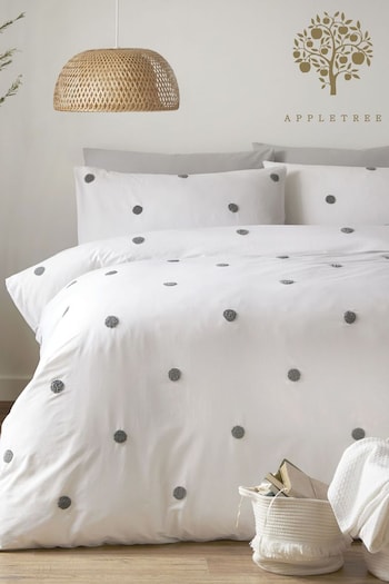 Appletree White Dot Garden Duvet Cover and Pillowcase Set (T83590) | £35 - £60