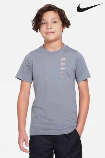 Nike Grey Logo T-Shirt (T83786) | £23