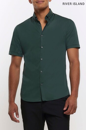 River Island Green Muscle Fit Shirt (T84434) | £20