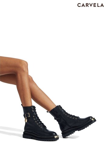 Carvela Womens Black Base Lace Up triple Boots (T84728) | £119