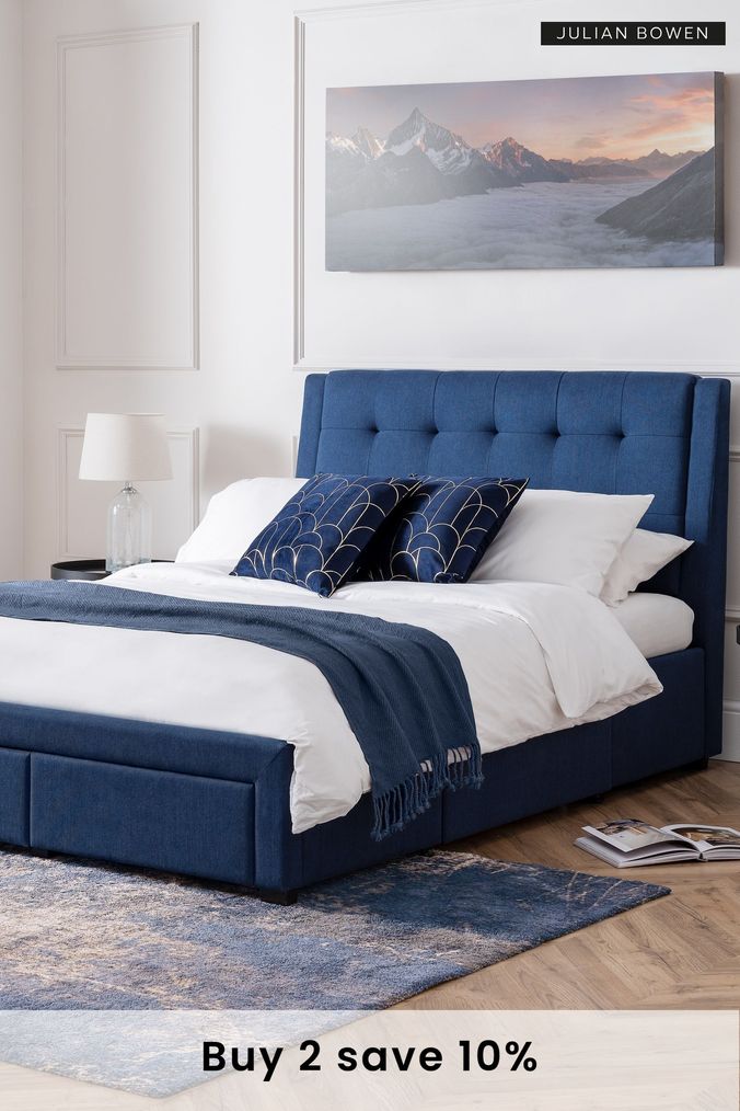 Next blue shop velvet bed