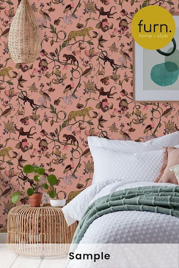 furn. Pink Exotic Wildlings Tropical Wallpaper Wallpaper (T85322) | £19