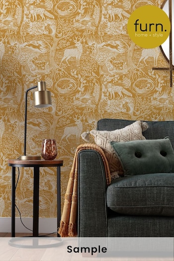 furn. Yellow Winter Woods Animal Wallpaper Wallpaper (T85330) | £19