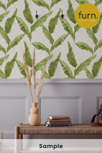 Furn Green Plantain Botanical Wallpaper (T85337) | £19