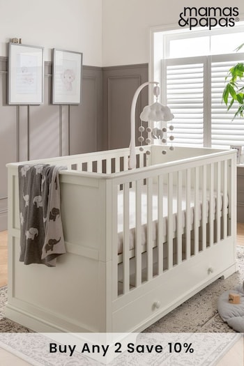 Baby Boys 0mths- 2yrs White Oxford Cot Bed (T85531) | £669