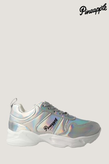 Pineapple All Over Silver Print Logo Trainers (T85605) | £35