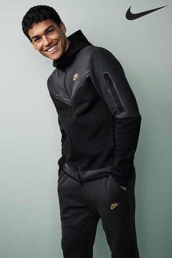 Nike Black Tech Fleece Zip Through Hoodie (T85880) | £110