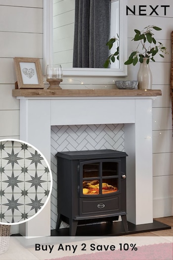 White Dual Tile Effect Space Saving Fire Surround (T85917) | £275