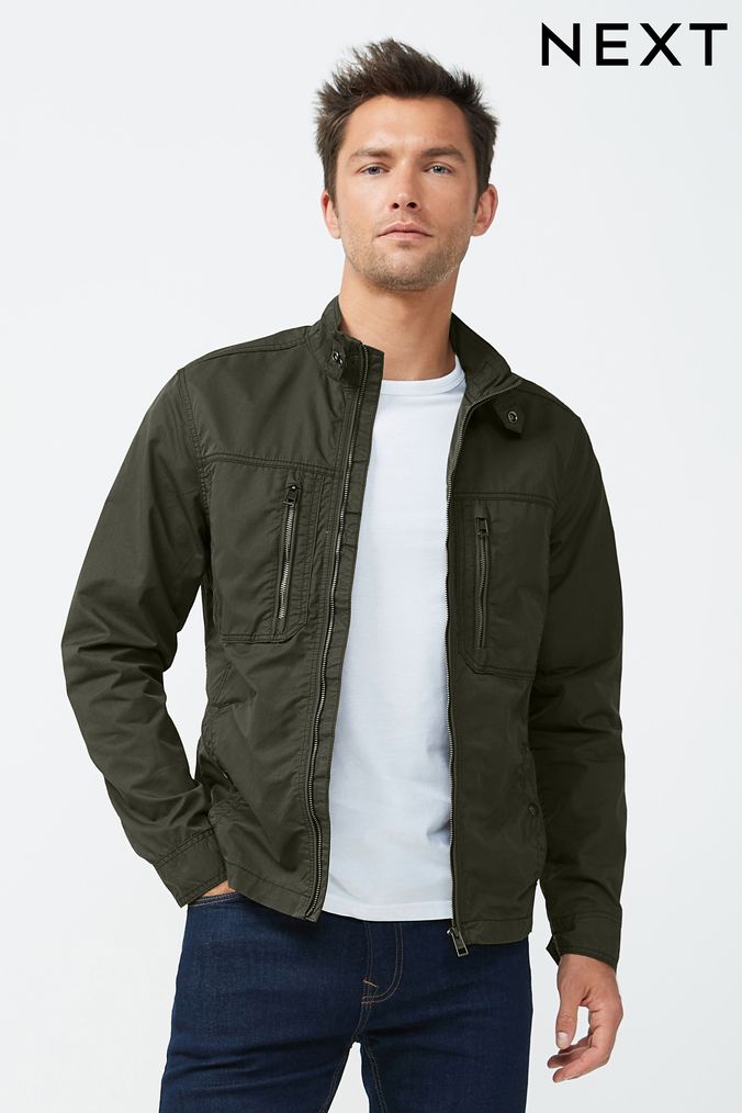 Khaki Green Shower Resistant Utility Shacket (T86075) | £60