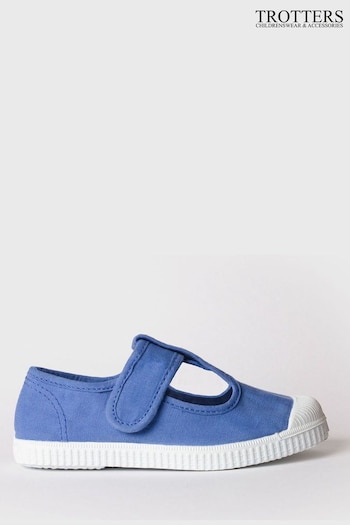 Trotters London Blue Champ Canvas rosso Shoes (T86139) | £28 - £34