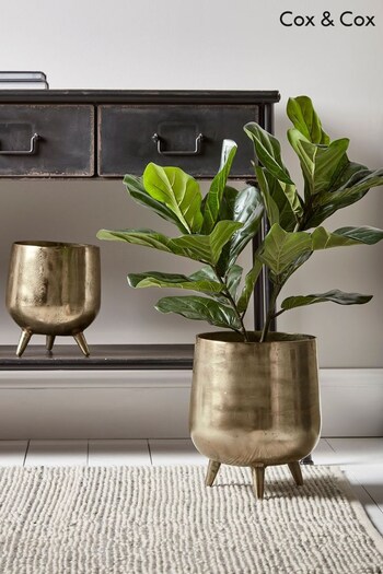 Cox & Cox Set of 2 Bronze Garden Textured Standing Planters (T86171) | £175