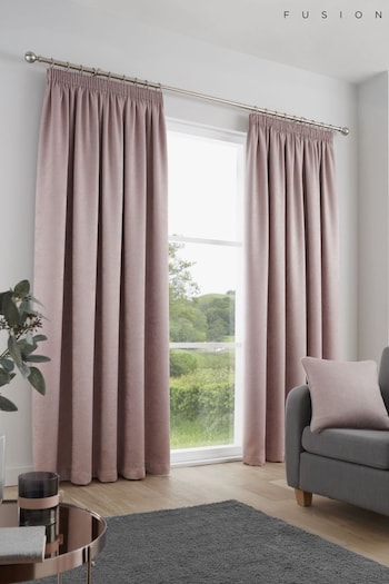 Fusion Blush Pink Galaxy Light Reducing Pencil Pleat Curtains (T86429) | £22 - £65