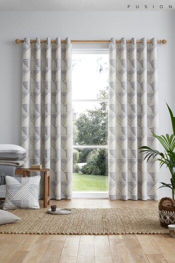 Fusion Natural Campden Eyelet Curtains (T86838) | £22 - £65