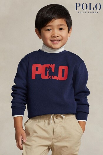 Polo Ralph Lauren Boys Blue Polo Player Logo Sweatshirt (T86926) | £89 - £99