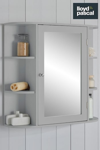 Lloyd Pascal Grey Chatsworth Mirror Door Cabinet Display Shelf (T86984) | £75