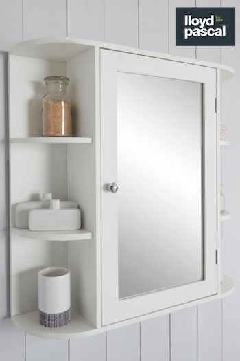 Lloyd Pascal White Chatsworth Mirror Door Cabinet Display Shelf (T86989) | £75