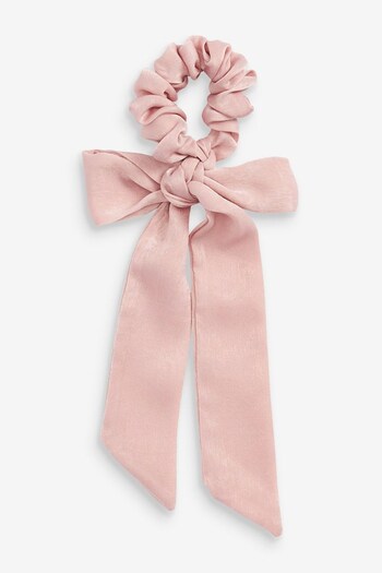 Light Pink Long Bow Scrunchie (T87027) | £5