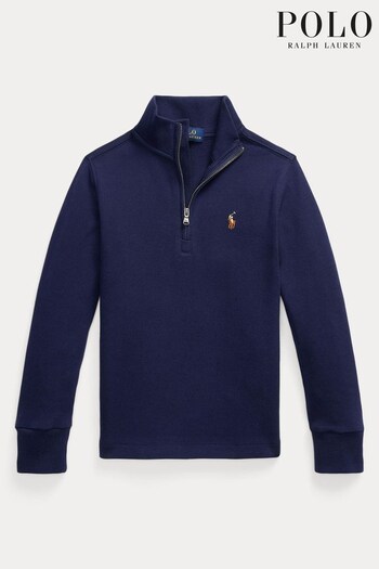 Polo jersey Ralph Lauren Blue Half Zip Logo Sweatshirt (T87113) | £79 - £89
