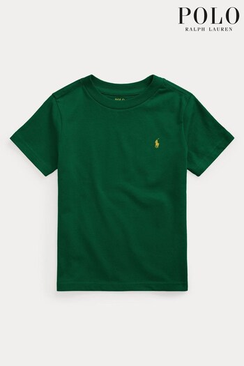 Polo Ralph Lauren Boys Green Hunt Club Logo T-Shirt (T87243) | £42 - £45