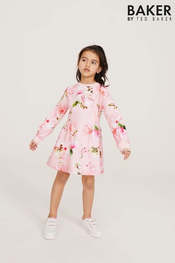 Baker by Ted Baker Pink Floral Jersey Dress (T87261) | £32 - £37