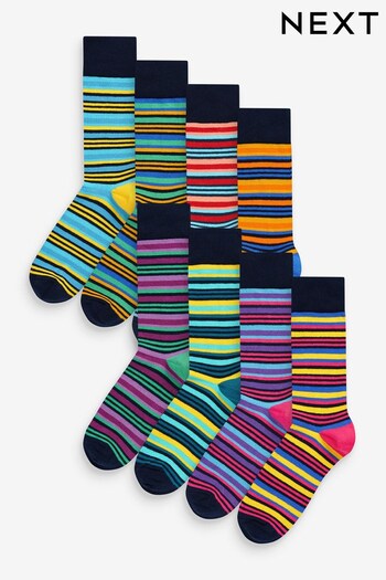 Bright Stripe 8 Pack Pattern Socks (T87517) | £22