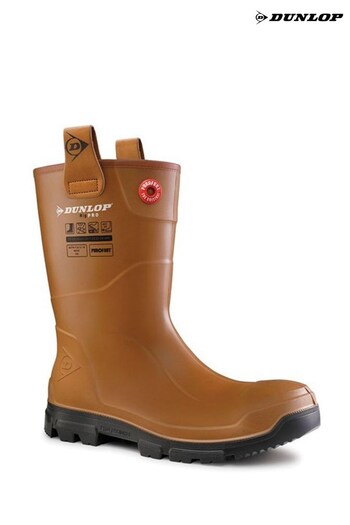 Dunlop Brown Purofort RigPRO Full Safety Wellies (T87700) | £89