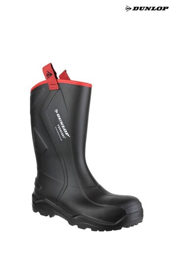 Dunlop Black Purofort+ Rugged Full Safety Wellies (T87719) | £120