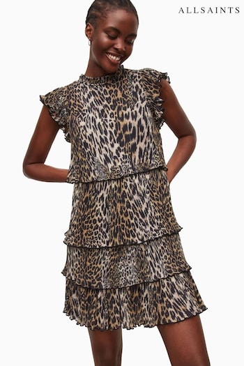 AllSaints Brown Antheia Kiku Dress (T87885) | £179