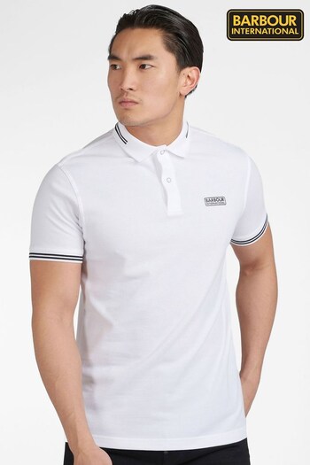 Barbour® International Essential Tipped White Polo Shirt (T88005) | £50